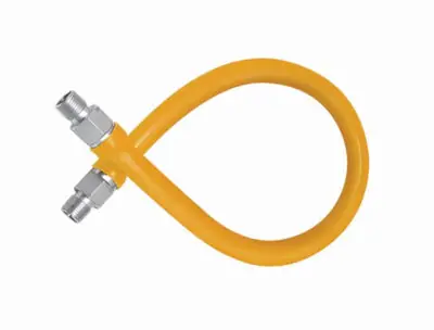 Everflow FTGC-BL34-48N FLEXTRON FTGC-BL34-48N 34ID(1OD)X 48 SS BRAID WITH YELLOW PVC COATING 3/4 MIP X 3/4 MIP FOOD SERVICE GAS CONNECTOR
