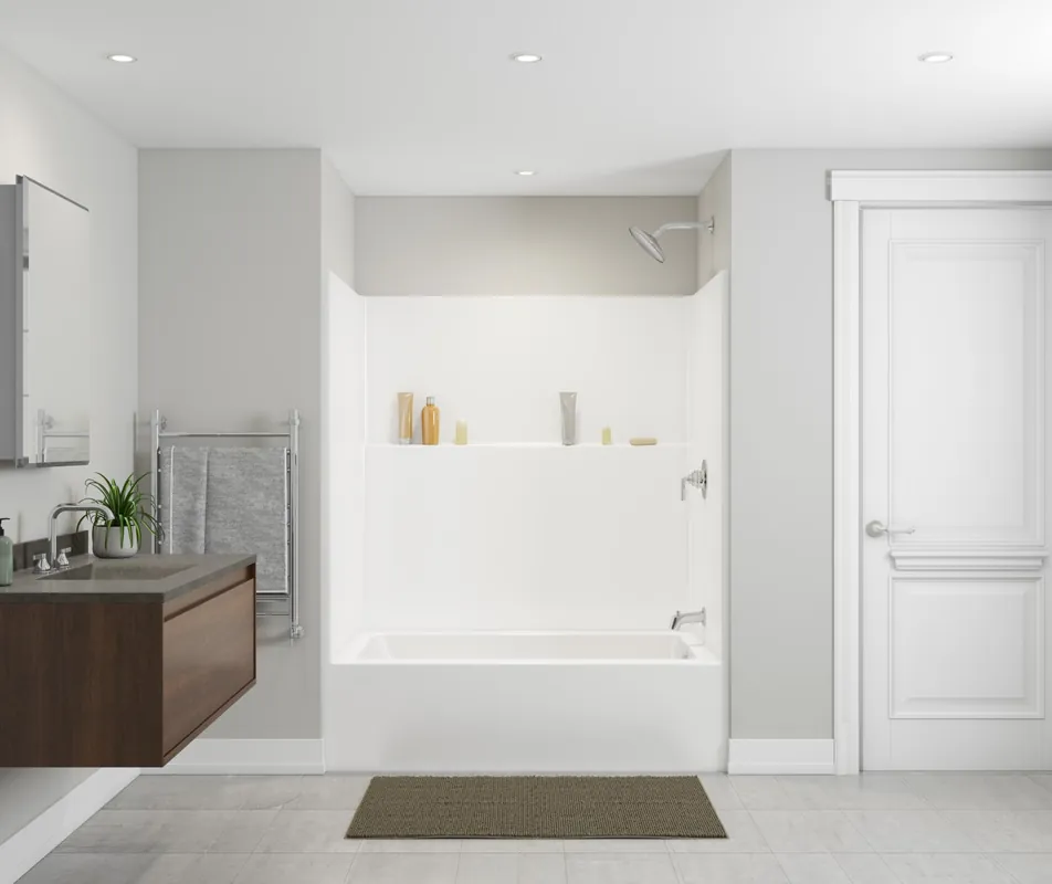 AKER 5227 Icon TS6042 AcrylX Alcove One-Piece Tub Shower Right Hand Drain