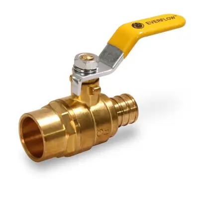 Everflow PSBL-034-NL 3/4 F1807 PEX X 3/4 SWT Ball Valve with Lever Handle Lead Free