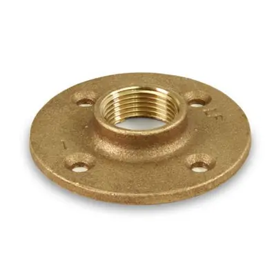 Everflow BRFF0100-NL 1 Floor Flange W Holes Brass Lead Free