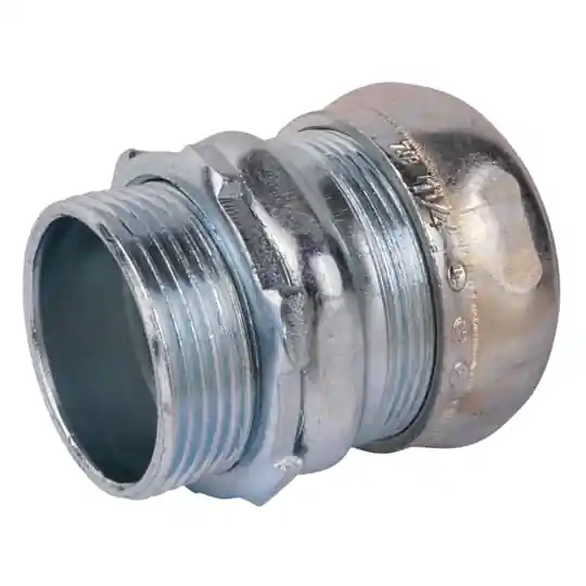 THOMAS & BETTS TC114A Compression Connector, Concrete Tight, Conduit Size 1-1/4 Inch, Material Steel