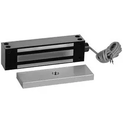 RUTHERFORD CONTROLS 8380X32D Electromagnetic Lock 1500 Lb Holding Force 12/24 Volt DC 8-7/8 Width x 1-3/4 Depth x 2-1/2 Height With Armature Plate