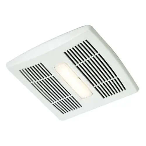 Nutone AE110L Single Speed Fan With Light 120 Volt AC 110 CFM at 0.1 Inch Static Pressure 92 CFM at 0.25 Inch Static Pressure