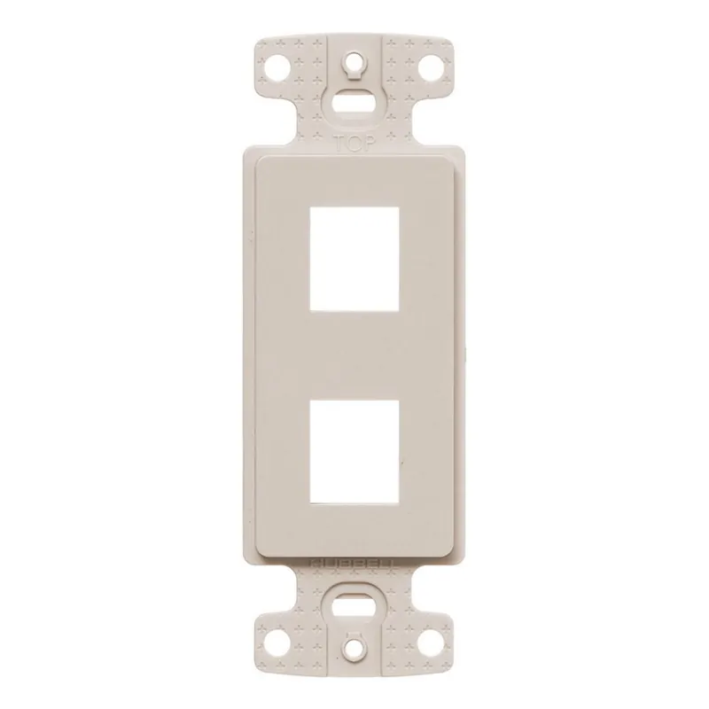Hubbell Premise Wiring NS612LA NetSelect Decorator Frame 2-Port Light Almond