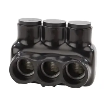NSI IPLD350-3 NSI Polaris IPLD Double Sided Entry Insulated Multi-Tap Connector 6 AWG to 350 kcmil Aluminum/Copper Conductor Plastisol