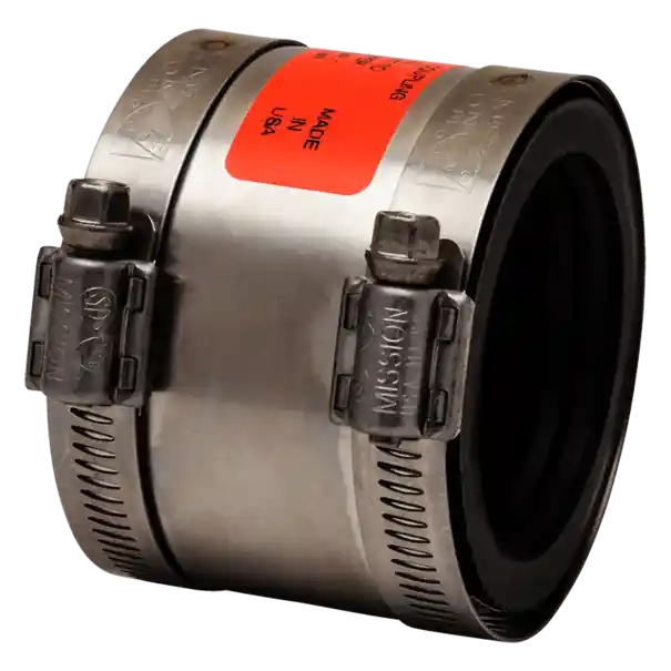 MISSION RUBBER CO INC TCG 0801530 1-1/2 to 1-1/2 or 1-1/4 Cast Iron/Plastic/Steel to Plastic/Steel/Copper Mission Rubber Coupling