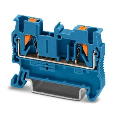 Phoenix Contact 3209523 Feed-Through Terminal Block Push-In Connection 800V 24A 26-12 AWG 5.2mm W Blue 2 Connections