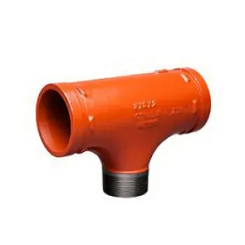 Victaulic FD69029P00 Style 29T 4 x 4 x 1-1/4 in. Grooved x MIP Reducing Carbon Steel Tee
