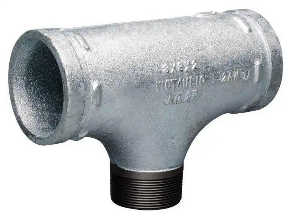 Victaulic FC63029G00 3X1-1/4 Galv Grv X MIP Tee 29T