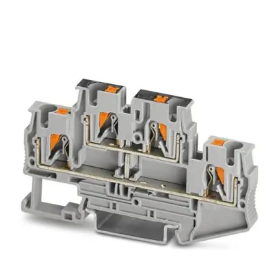 Phoenix Contact 3211825 PTTB Series Terminal Block Nylon Grey 500V 30A 24 to 10 AWG 3.29 in. L x 55 mm H x 6.2 mm W