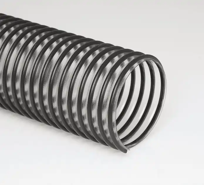 Flexaust 3504040012 Flex Tube PV Clear with Black Helix 4IN 12FT Reel