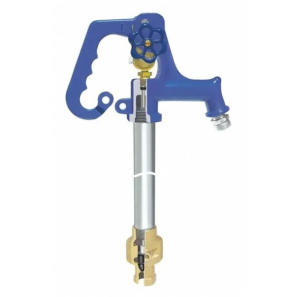 Simmons 804SB 800SB Series Deluxe Frost-Proof Yard Hydrant, Lead-Free, 3/4 NPT Female Inlet, 3/4 Male Hose Thread Outlet, 4' Bury Depth