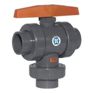 HAYWARD TW1300TE 3 PVC 3-Way True Union Ball Valve 150 psi