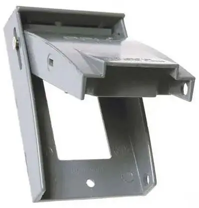 Raco 5028-0 Powder Coated Die Cast Aluminum 1-Gang Padlockable Self-Closing Device Cover 2-3/4 Inch x 1-1/8 Inch x 4-1/2 Inch