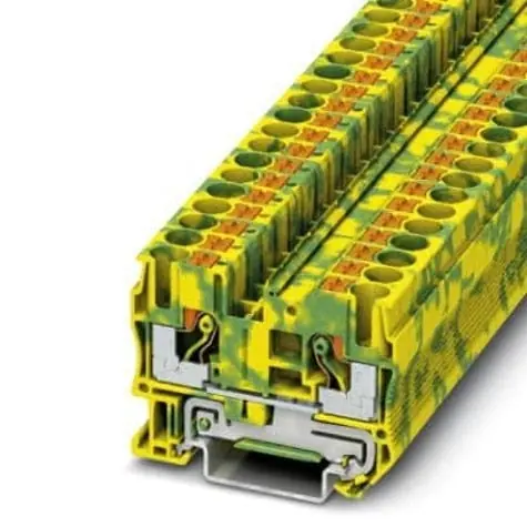 Phoenix Contact 3211822 Ground Terminal Block Push In Connection 20-8 AWG 8.2mm W Green/Yellow