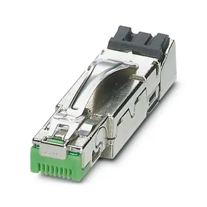 Phoenix Contact 1421126 RJ45 Connector Zinc Die-Cast Green CAT5 8-Position Straight Cable Outlet