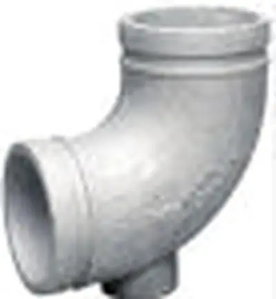 Victaulic F060010GDR 10-DR Hot Dipped Galvanized Ductile Iron 90 Deg Elbow with 1 in NPT Drain 6 in