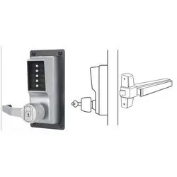 KABA LLP1020S-26D-41 Mechanical Pushbutton Lock Heavy Duty Left Hand LFIC Schlage Combination Entry/Key Override Satin Chrome With Lever