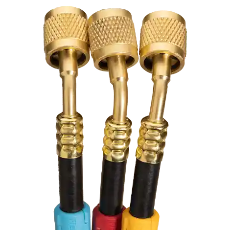 Fieldpiece HR3L Low Loss Valves Refrigerant Hose Set for Charging Recovery and Evacuation 1/4 Fittings Pack of 3