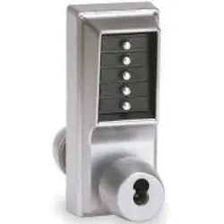 KABA 1021M-26D-41 Mechanical Pushbutton Lock, Heavy Duty, LFIC Medeco 5 or 6-Pin, 1/2 Cylindrical Throw Latch, Combination Entry/Key Override