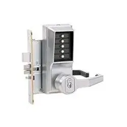 KABA R8148B-26D-41 Mechanical Pushbutton Lock Mortise Right Hand SFIC Best Equivalent 6 or 7-Pin Combination Entry/Key Override/Passage/Lockout/Deadbolt Satin Chrome