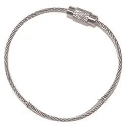 PRO-LOK K504 Cable Key Chain, 6.25 Length, Stainless Steel, 1 per Card