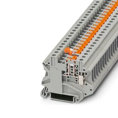 Phoenix Contact 3046141 UT Series Knife Disconnect Terminal Block Nylon Grey 500V 20A 26 to 10 AWG