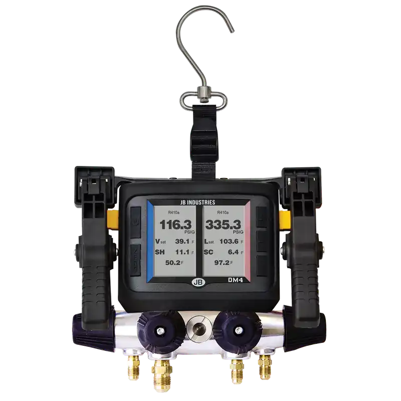 JB Industries DM4-ZW Digital Manifold 4-Valve 3/8 Port w/ CCLE-60 Kobra Hose Set Zeppelin A2L Compatible