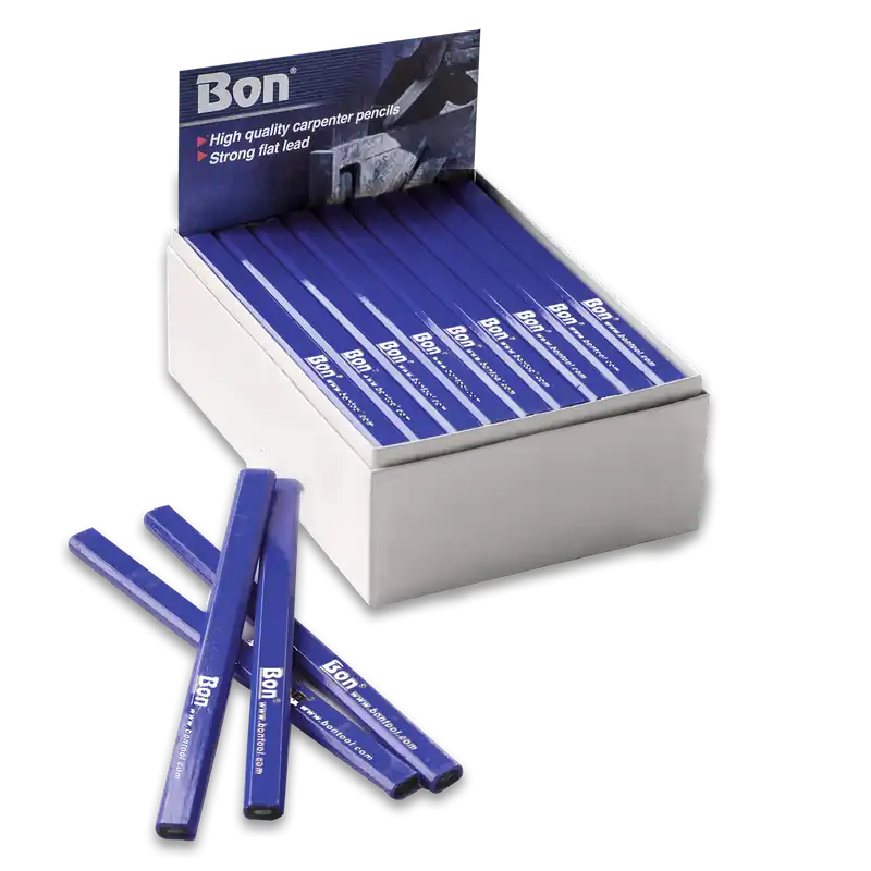 Bon 34-338 Carpenter Pencils - Blue Casing Hard Black Lead - 72/PKG