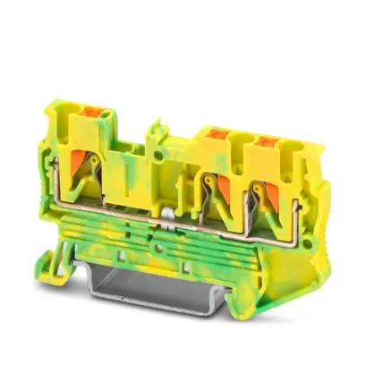 Phoenix Contact 3209565 Ground Terminal Block Push In Connection 26-12 AWG 5.2mm W Green/Yellow 3 Connections