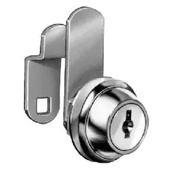 NATIONAL CABINET LOCK C8051-C346A-14A Drawer Cam Lock, Disc Tumbler, 90 Degree Cam Turn, Lipped/Overlay/Flush Mount, 7/16 Length Cylinder, Bright Nickel