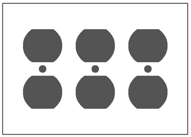 Mulberry 97103 Standard Receptacle Wallplate, 3 Gangs, 4-1/2 in H x 6-3/8 in W, 430 Stainless Steel