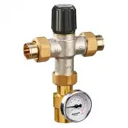 Resideo AM101R-USTG-1/U 3/4 in Union Sweat w/Temp Gauge Mixing Valve