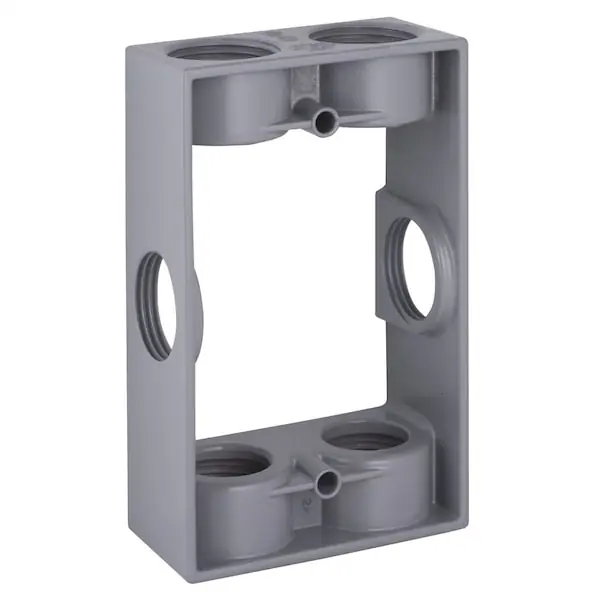 Hubbell 5405-0 RACO 1G WP EXT ADAPT (6) 3/4 IN. OUTLETS GRY