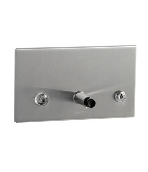 Bobrick 306 TrimLine Series 8-3/8 x 4-3/8 x 3-7/8 in Wall Mount Stainless Steel Recessed Soap Dispenser