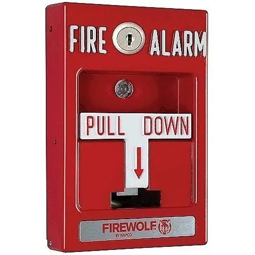 NAPCO FWC-FSLC-PULLK Addressable Pull Station, Single Action With Key Reset