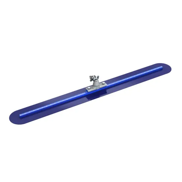 Bon 82-514 Blue Steel Fresno Trowel - Round End 42 x 5 with Locking All Angle Bracket