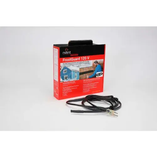 TYCO FG1-50P FrostGuard Freeze Protection Plug-in Kit, Pre-Assembled Self-Regulating Heating Cables, 120V, 50'