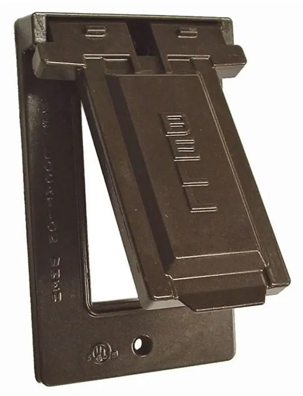 Raco 5103-2 Powder Coated Die Cast 1-Gang Self Closing Vertical Flip Cover 4-9/16 Inch x 2-13/16 Inch x 51/64 Inch