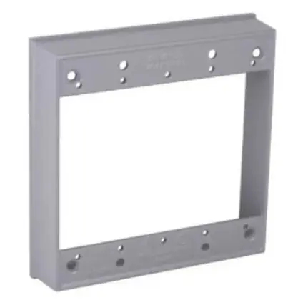 Raco 5407-0 Powder Coated Die Cast Aluminum 2-Gang Extension 4-21/32 Inch x 4-21/32 Inch x 1-1/32 Inch