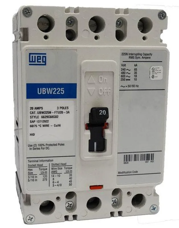 WEG UBW225N-FTU40-3A CIRCUIT BREAKER
