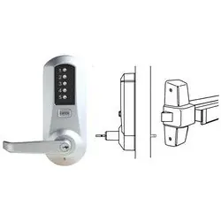 KABA 5010XS-WL-26D-41 Mechanical Pushbutton Lock Heavy Duty Key-In-Lever Schlage C Keyway Cylinder Exit Trim Satin Chrome With Winston Lever