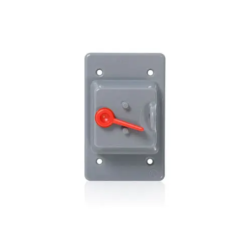 Leviton WP1S-GY Weatherproof Device Cover, 1-Gang, Toggle Switch, Plastic, Gray