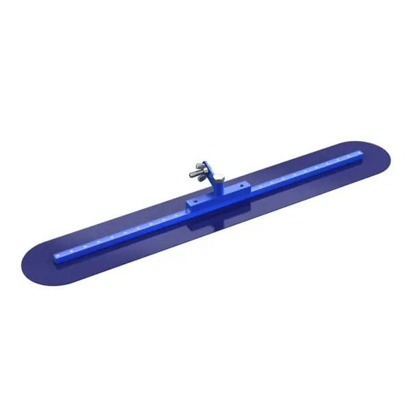 Bon 82-345 Blue Steel Fresno Trowel - Round End 30 x 5 With Swivel All Angle Bracket