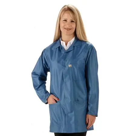 Tech Wear LEQ-43-S Button Closure Women's Lab Coat, S, 98% Polyester/2% Carbon, Royal Blue
