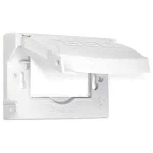 Raco MX1250W Powder Coated Die Cast Metal 1-Gang Universal Metal Flip Cover 3.02 Inch x 1.04 Inch x 4.82 Inch