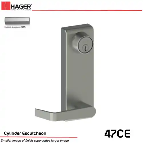 HAGER COMPANIES 47CE LHR WTN ALM 093778 WITHNELL LEVER,ALUM,F/4700 08 EXIT DEVICES