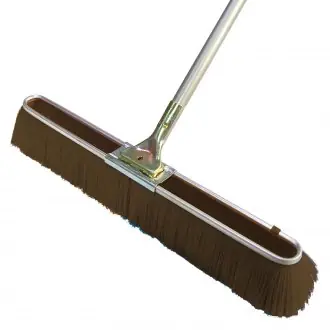 Bon 84-177 Floor Broom - Coarse Brown Bristles - 24 With 5' Metal Handle