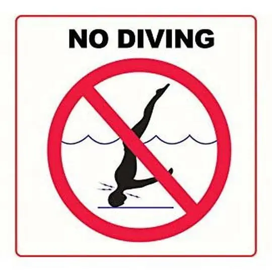 Armco ADM-NODIVEBLACK Safety Marker No Diving Letters Black