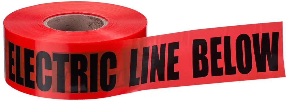 Ideal Industries 42-101 Tape Caution Buried Electric Line Below 3 x 1000 Ft Red